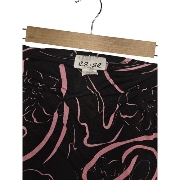 ES.SE Vintage Y2K Midi Skirt Pink & Black Size Large - Picture 4 of 6